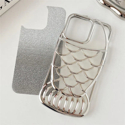 For iPhone 13 Pro Case Sparkly Soft TPU Fish Shape Electroplating Phone Cover