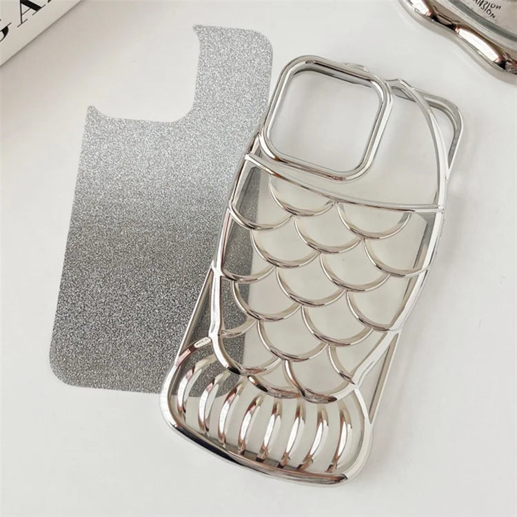 For iPhone 13 Pro Case Sparkly Soft TPU Fish Shape Electroplating Phone Cover