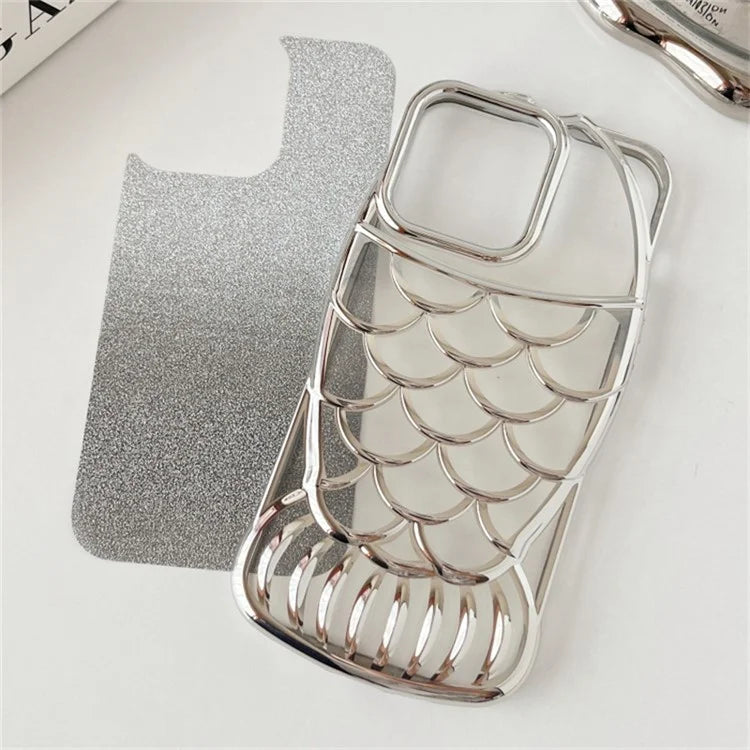 For iPhone 14 Pro Max Case Glitter Fish Shape TPU Electroplating Phone Cover