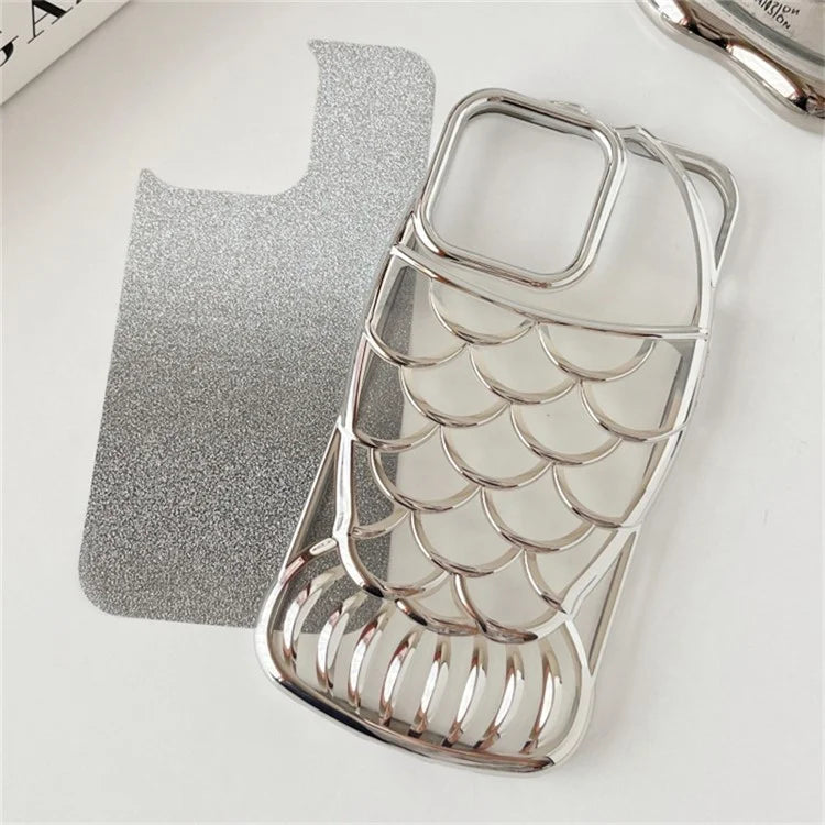 For iPhone 15 Pro Case Electroplating Bling Fish Shape Soft TPU Phone Cover