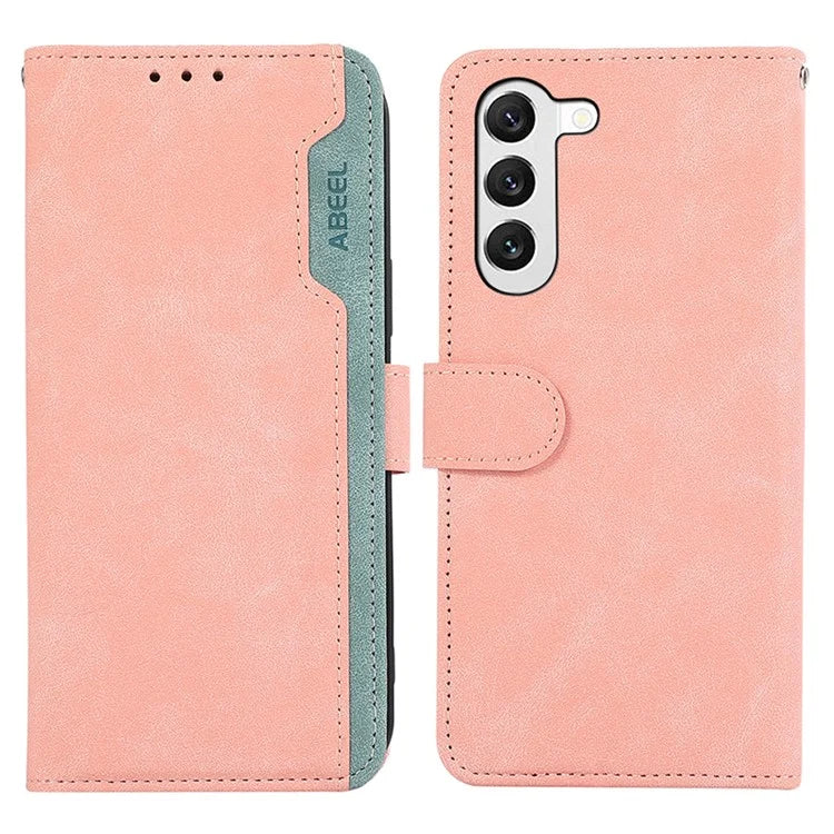 ABEEL For Samsung Galaxy S23+ Case Splicing Color Stand Wallet Flip Leather Phone Cover