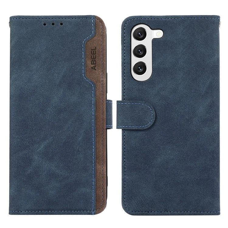 ABEEL For Samsung Galaxy S23+ Case Splicing Color Stand Wallet Flip Leather Phone Cover