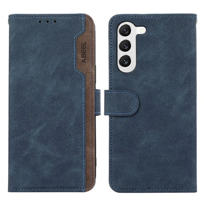 ABEEL For Samsung Galaxy S23+ Case Splicing Color Stand Wallet Flip Leather Phone Cover