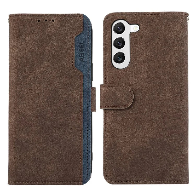 ABEEL For Samsung Galaxy S23+ Case Splicing Color Stand Wallet Flip Leather Phone Cover