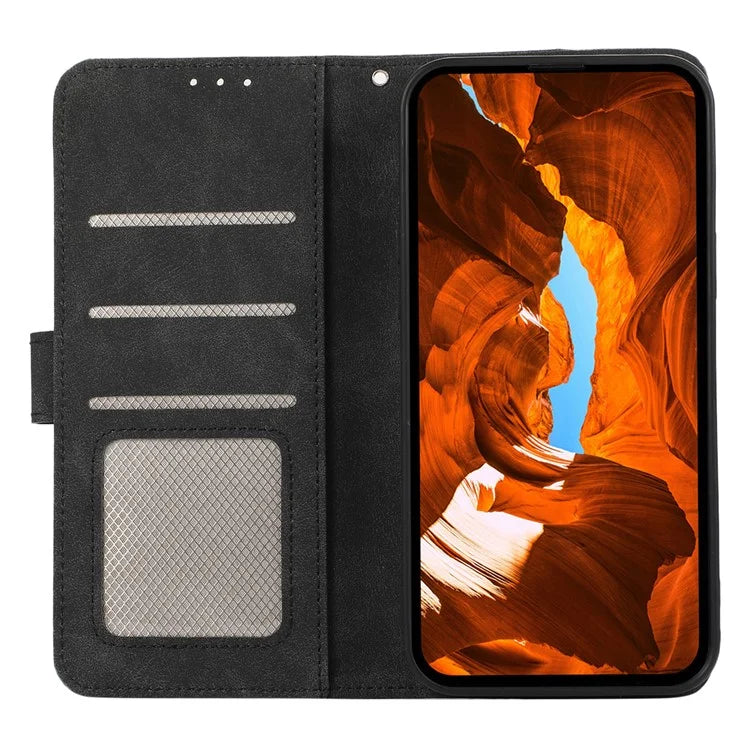 ABEEL For Samsung Galaxy Xcover7 Case Splicing Color Leather Cover RFID Blocking Wallet