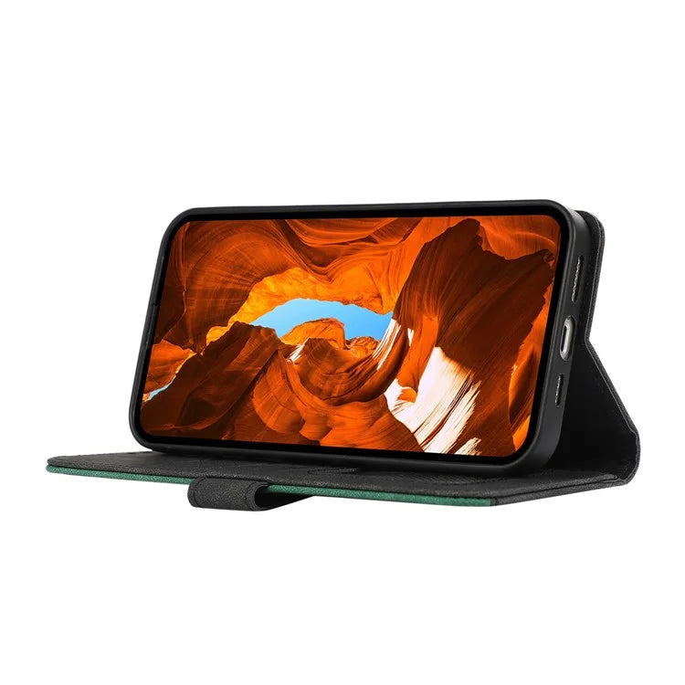 ABEEL For Samsung Galaxy Xcover7 Case Splicing Color Leather Cover RFID Blocking Wallet