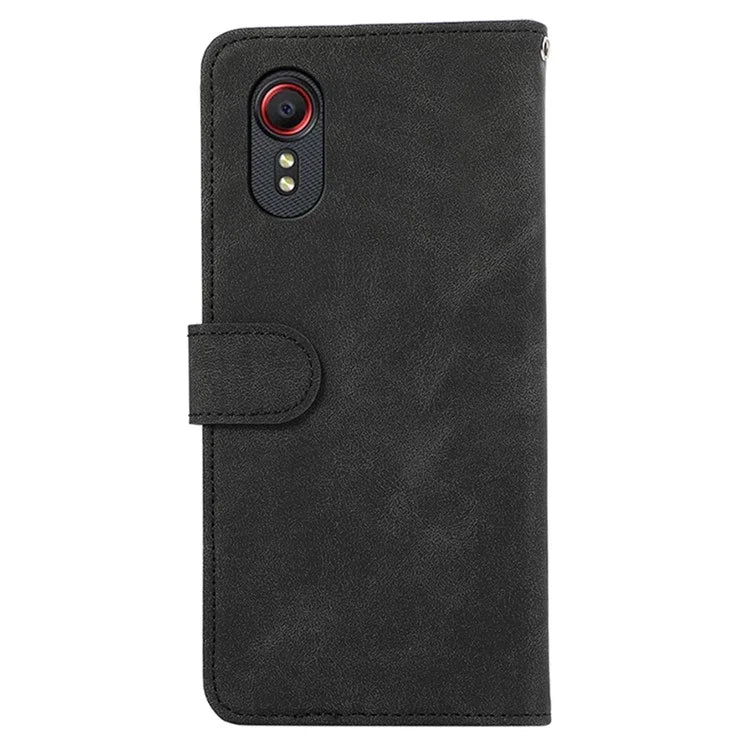 ABEEL For Samsung Galaxy Xcover7 Case Splicing Color Leather Cover RFID Blocking Wallet