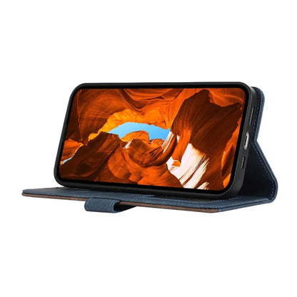 ABEEL For Samsung Galaxy Xcover7 Case Splicing Color Leather Cover RFID Blocking Wallet