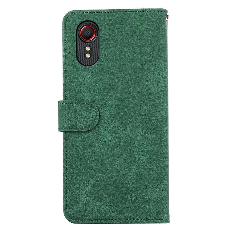 ABEEL For Samsung Galaxy Xcover7 Case Splicing Color Leather Cover RFID Blocking Wallet