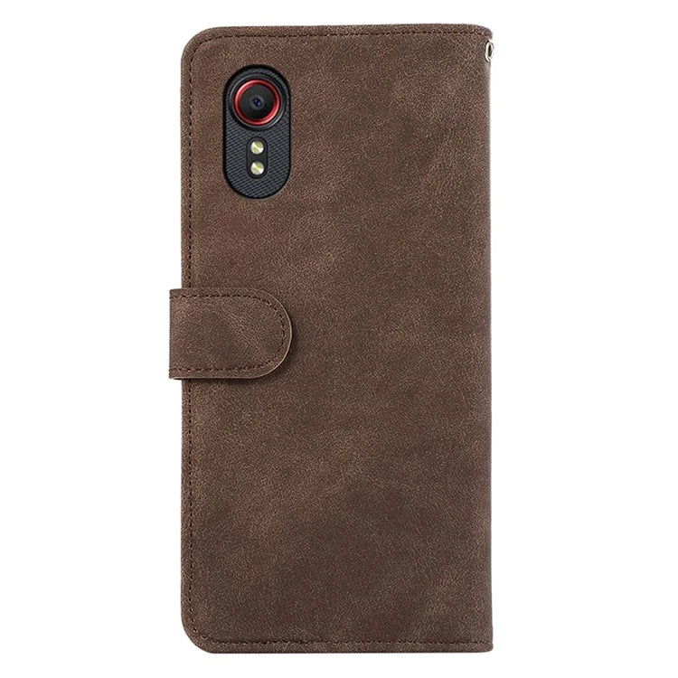 ABEEL For Samsung Galaxy Xcover7 Case Splicing Color Leather Cover RFID Blocking Wallet