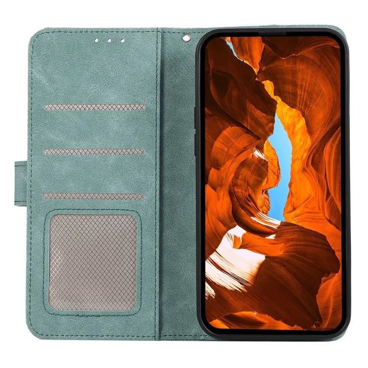 ABEEL For Samsung Galaxy A25 5G (Global) (161.0 x 76.5 x 8.3mm) Case Leather Stand RFID Blocking Phone Cover