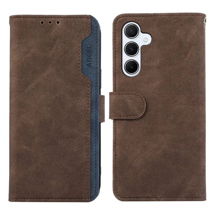 ABEEL For Samsung Galaxy A25 5G (Global) (161.0 x 76.5 x 8.3mm) Case Leather Stand RFID Blocking Phone Cover