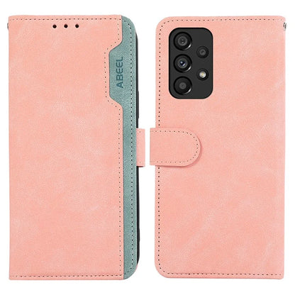 ABEEL For Samsung Galaxy A53 5G Leather Case Color Matching RFID Blocking Wallet Phone Cover