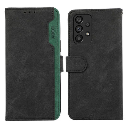 ABEEL For Samsung Galaxy A53 5G Leather Case Color Matching RFID Blocking Wallet Phone Cover