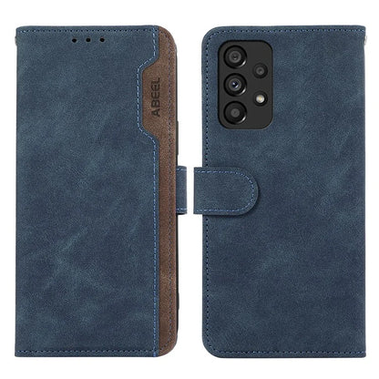 ABEEL For Samsung Galaxy A53 5G Leather Case Color Matching RFID Blocking Wallet Phone Cover