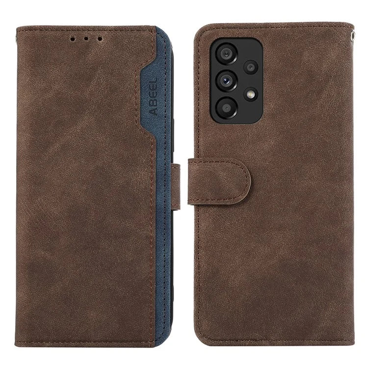 ABEEL For Samsung Galaxy A53 5G Leather Case Color Matching RFID Blocking Wallet Phone Cover