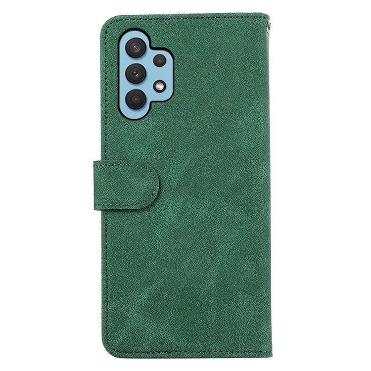 ABEEL For Samsung Galaxy A32 4G (EU Version) Wallet Phone Case PU Leather RFID Blocking Shockproof Phone Cover