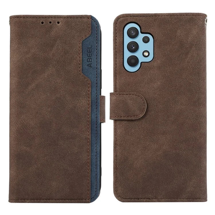 ABEEL For Samsung Galaxy A32 4G (EU Version) Wallet Phone Case PU Leather RFID Blocking Shockproof Phone Cover