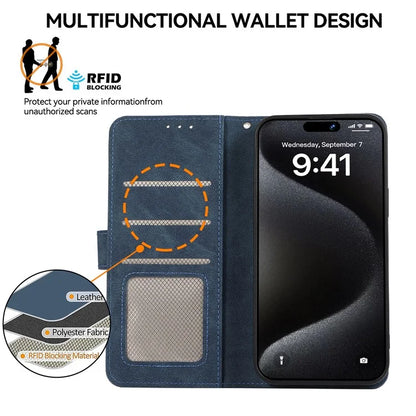 ABEEL For iPhone 15 Pro Cell Phone Cases RFID Blocking Wallet Shell