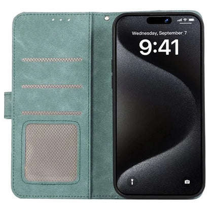 ABEEL For iPhone 15 Pro Max PU Leather Cover RFID Blocking Stand Phone Protective Case