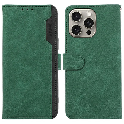 ABEEL For iPhone 14 Pro Max Cell Phone Cases RFID Blocking PU Leather Stand Cover