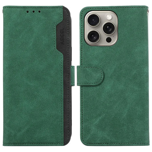 ABEEL For iPhone 14 Pro Max Cell Phone Cases RFID Blocking PU Leather Stand Cover