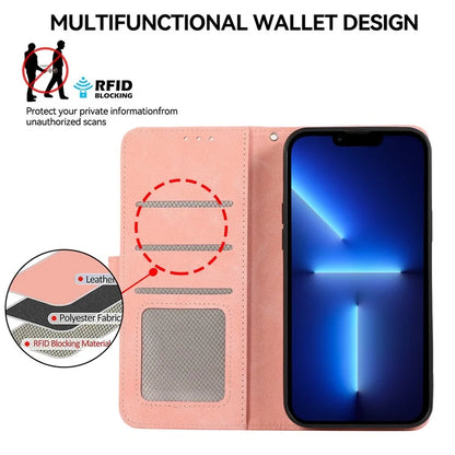 ABEEL For iPhone 13 Pro Max Case with RFID Blocking Leather Wallet Flip Folio Stand Phone Cover