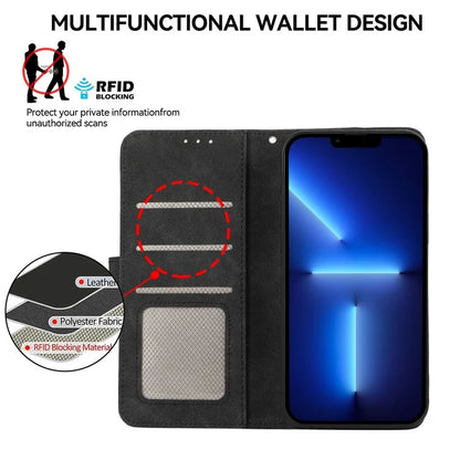 ABEEL For iPhone 13 Pro Max Case with RFID Blocking Leather Wallet Flip Folio Stand Phone Cover