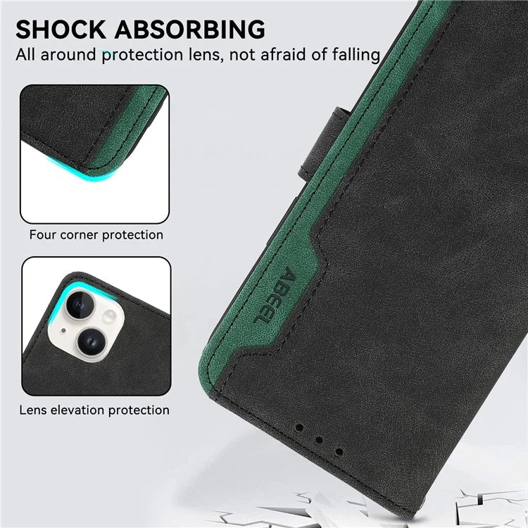 ABEEL For iPhone 13 Pro Max Case with RFID Blocking Leather Wallet Flip Folio Stand Phone Cover