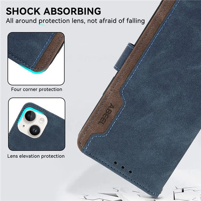 ABEEL For iPhone 13 Pro Max Case with RFID Blocking Leather Wallet Flip Folio Stand Phone Cover