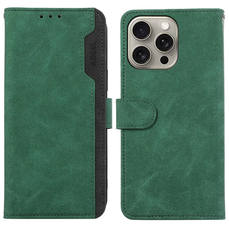 ABEEL For iPhone 13 Pro Max Case with RFID Blocking Leather Wallet Flip Folio Stand Phone Cover