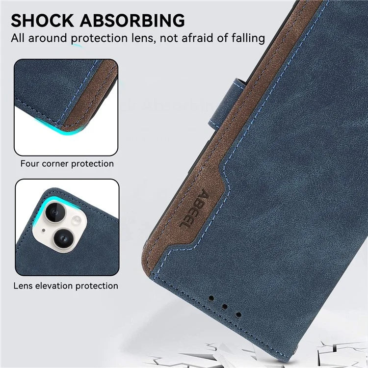ABEEL For iPhone 12 / 12 Pro Case Color Matching RFID Blocking Leather Phone Cover with Wallet