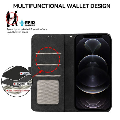 ABEEL For iPhone 12 / 12 Pro Case Color Matching RFID Blocking Leather Phone Cover with Wallet