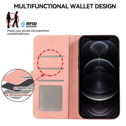 ABEEL For iPhone 12 / 12 Pro Case Color Matching RFID Blocking Leather Phone Cover with Wallet