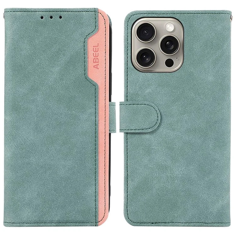 ABEEL For iPhone 12 / 12 Pro Case Color Matching RFID Blocking Leather Phone Cover with Wallet
