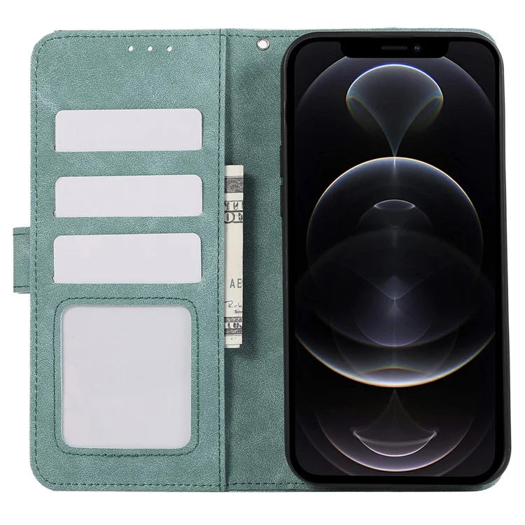 ABEEL For iPhone 12 / 12 Pro Case Color Matching RFID Blocking Leather Phone Cover with Wallet