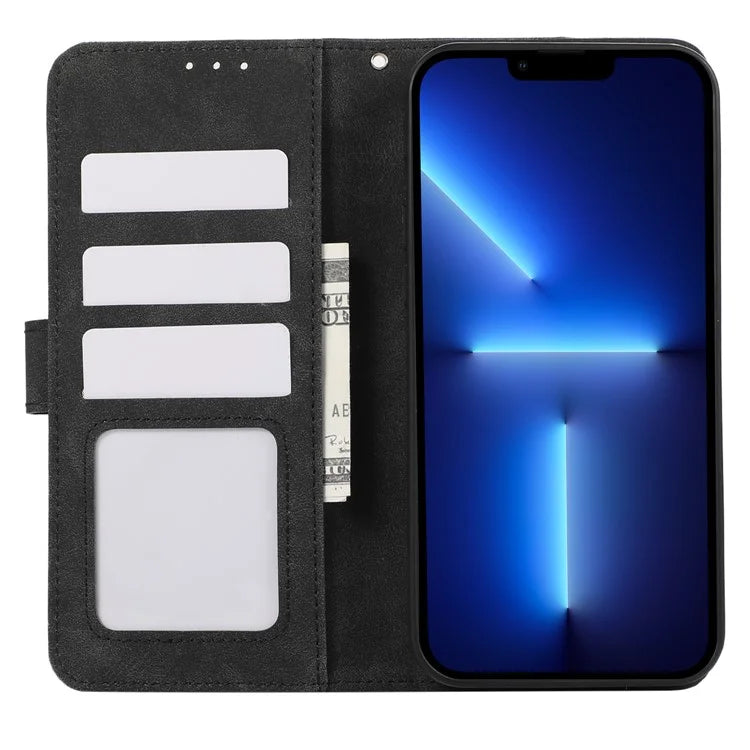 ABEEL For iPhone 13 Pro Wallet Case RFID Blocking Splicing Color Leather Phone Cover
