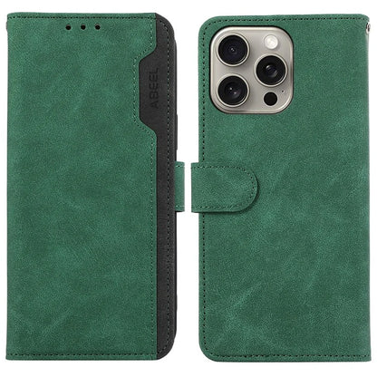 ABEEL For iPhone 13 Pro Wallet Case RFID Blocking Splicing Color Leather Phone Cover