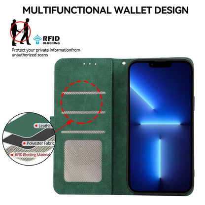 ABEEL For iPhone 13 Pro Wallet Case RFID Blocking Splicing Color Leather Phone Cover