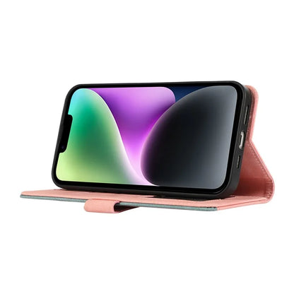 ABEEL For iPhone 14 Wallet Phone Case Color Matching RFID Blocking Leather Flip Cover
