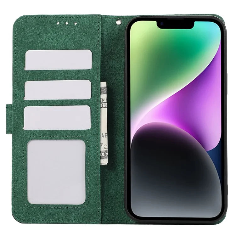 ABEEL For iPhone 14 Wallet Phone Case Color Matching RFID Blocking Leather Flip Cover