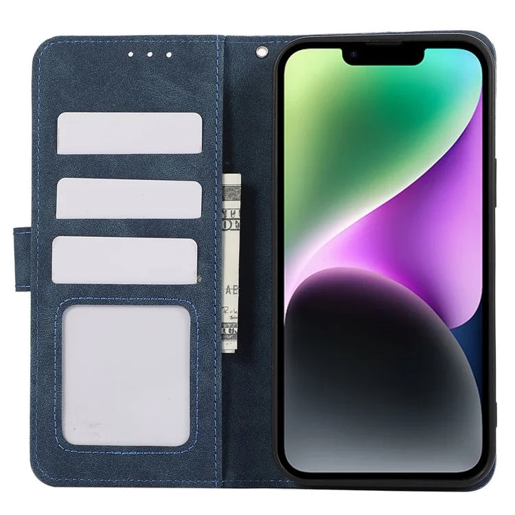 ABEEL For iPhone 14 Wallet Phone Case Color Matching RFID Blocking Leather Flip Cover