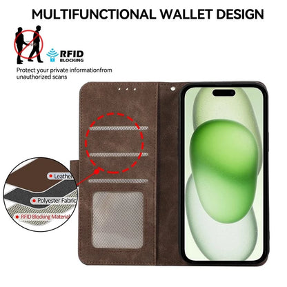 ABEEL For iPhone 15 Plus Phone Cover Color Matching RFID Blocking Card Slots Case
