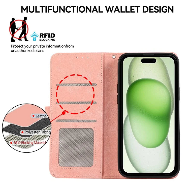 ABEEL For iPhone 15 Plus Phone Cover Color Matching RFID Blocking Card Slots Case