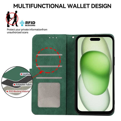 ABEEL For iPhone 15 Plus Phone Cover Color Matching RFID Blocking Card Slots Case