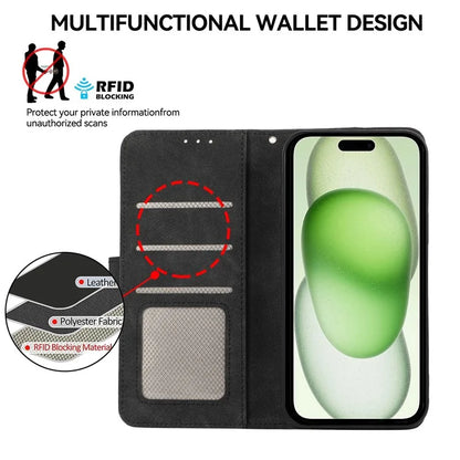 ABEEL For iPhone 15 Plus Phone Cover Color Matching RFID Blocking Card Slots Case