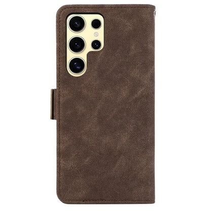 ABEEL For Samsung Galaxy S24 Ultra Case Magnetic Clasp RFID Blocking Leather Phone Cover