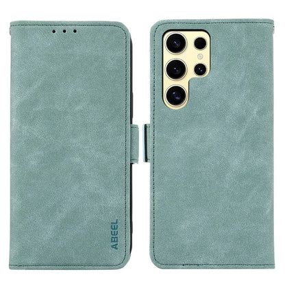 ABEEL For Samsung Galaxy S24 Ultra Case Magnetic Clasp RFID Blocking Leather Phone Cover