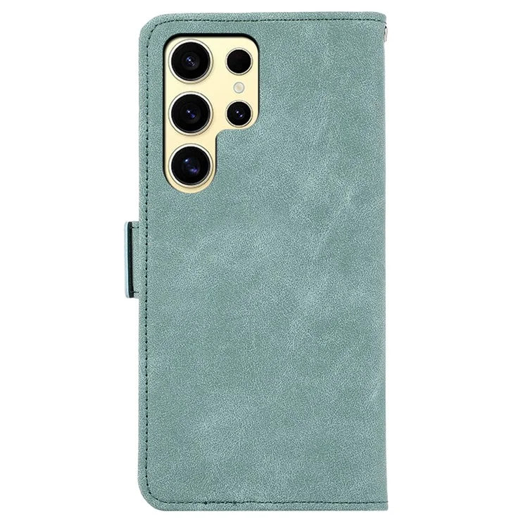 ABEEL For Samsung Galaxy S24 Ultra Case Magnetic Clasp RFID Blocking Leather Phone Cover