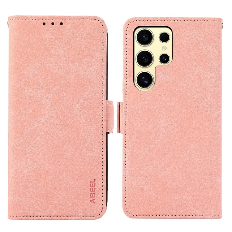 ABEEL For Samsung Galaxy S24 Ultra Case Magnetic Clasp RFID Blocking Leather Phone Cover